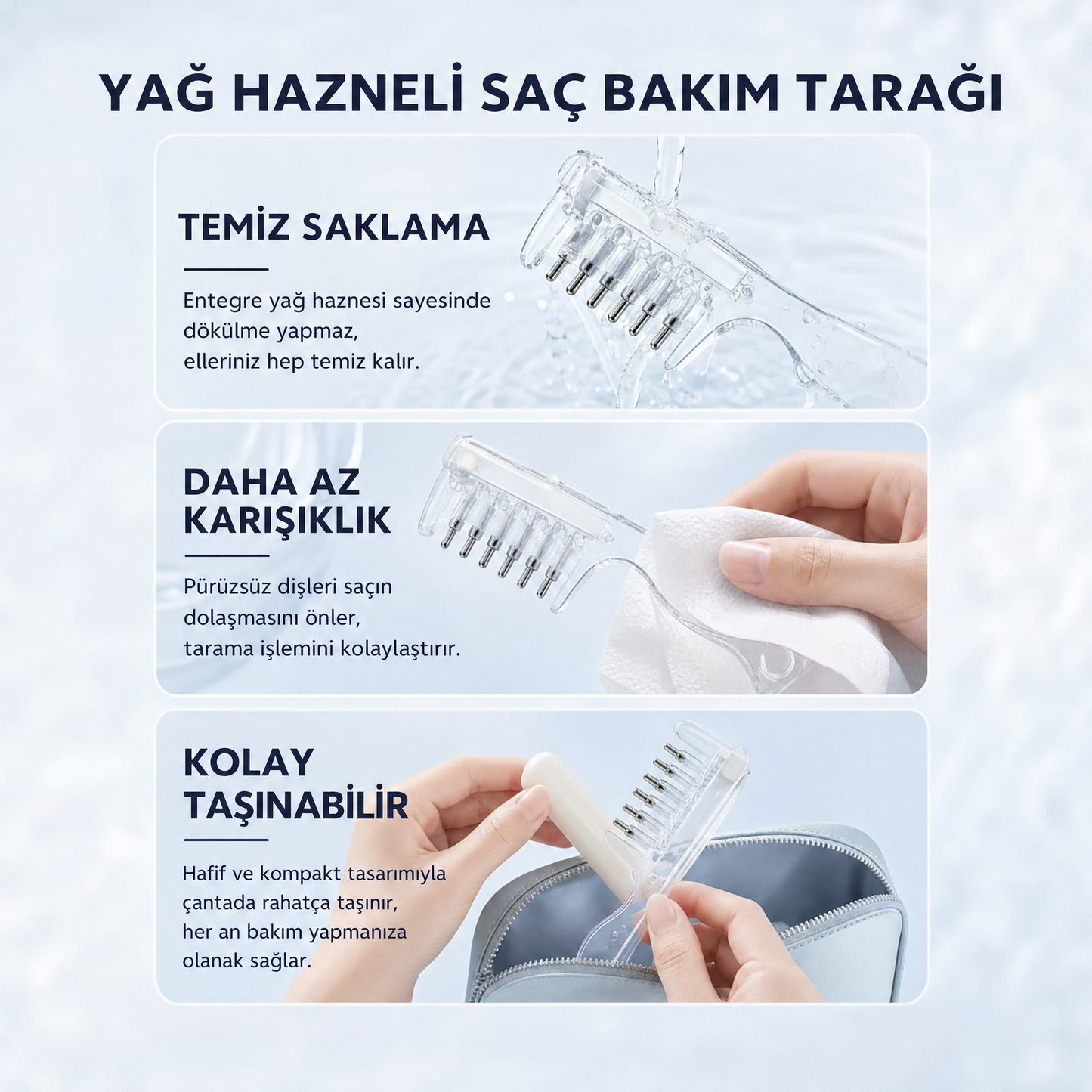 Yağ Hazneli Saç Bakım Tarağı™